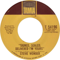 Signed, Sealed, Delivered I'm Yours - Stevie Wonder